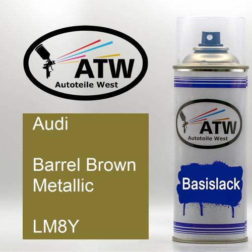 Audi, Barrel Brown Metallic, LM8Y: 400ml Sprühdose, von ATW Autoteile West.